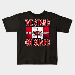 FREEDOM CONVOY OF TRUCKERS STAND ON GUARD FOR THEE WHITE Kids T-Shirt